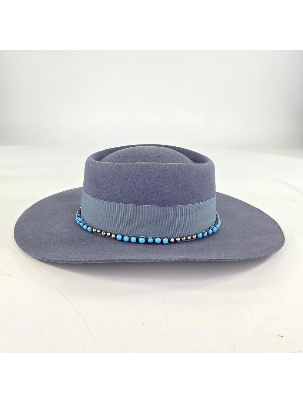 SHYANNE WOMEN'S DANCER TELESCOPE WOOL FELT WESTERN HAT ONE SIZE BLUE GAMBLER HAT - Picture 3 of 9